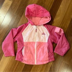 OshKosh B’gosh Girls Sz 6 Pink Reversible Jacket Windbreaker & Fleece - GUC